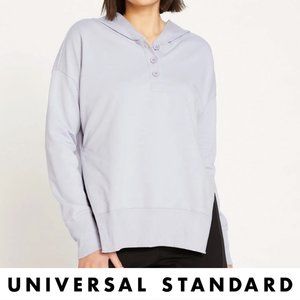 French Terry Polo Hoodie in Lavender (M)